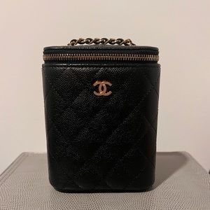 Chanel flat box case-Vanity Case with Chain